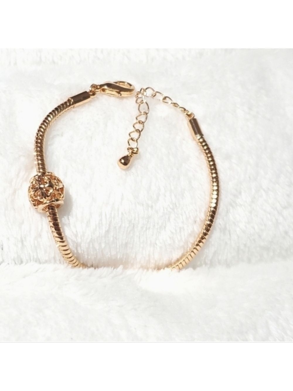Pandora Style Rose Gold Charmed Bracelet